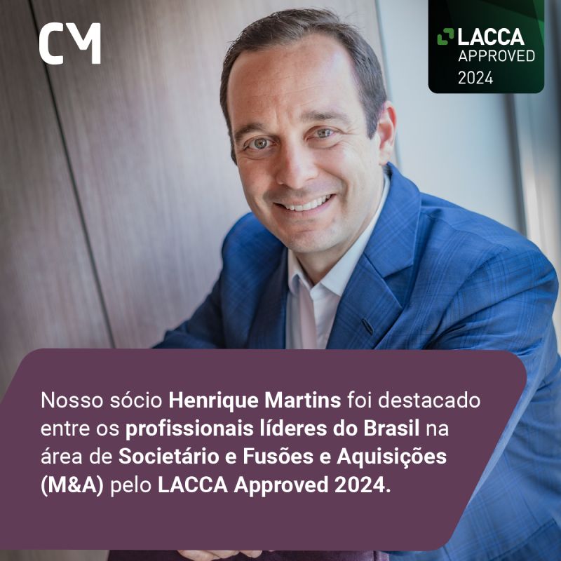 Nosso sócio Henrique Martins foi destacado entre os profissionais líderes do Brasil na área de Societário e Fusões e Aquisições